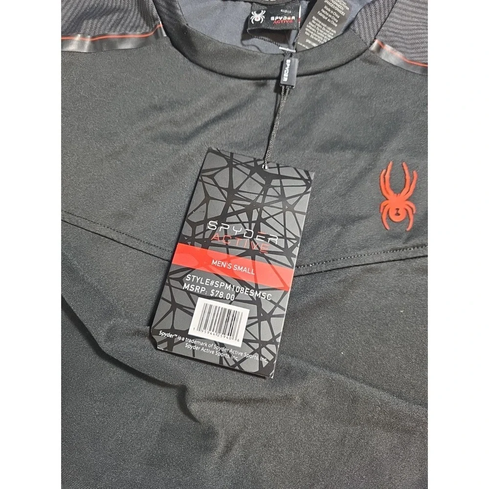 NWT Spyder ProWeb Active‎ Men's Black  Sleeve Small Undershirt Msrp 79